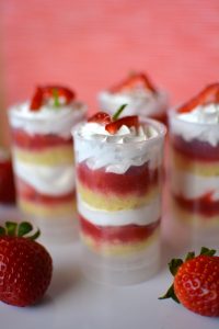 Graduation party catering strawberry shortcake push pops